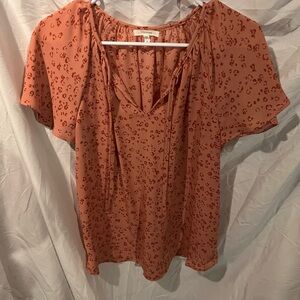 Maurices Terracotta Floral Blouse